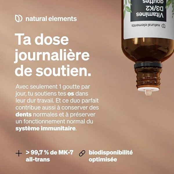 Vitamine D3 & K2 – Protège les artères en dirigeant le calcium vers les os