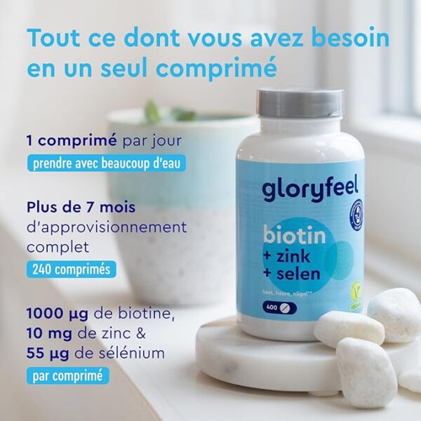 Complément pour stimuler la repousse des cheveux et renforcer la fibre capillaire