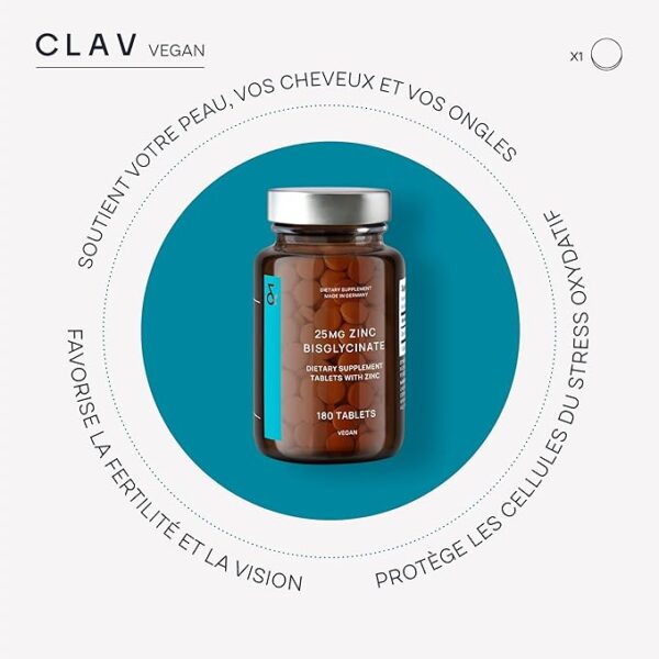 Zinc pour la peau et les cheveux – Favorise un teint lumineux et des cheveux forts