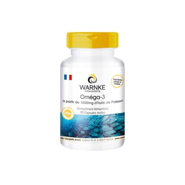 ComplĂ©ment alimentaire OmĂ©ga-3 naturel â Huile de Poisson 1000 mg avec EPA et DHA â 90 gĂ©lules molles Warnke - Livraison Maroc ComplĂ©ment alimentaire OmĂ©ga-3 naturel â Huile de Poisson 1000 mg avec EPA et DHA â 90 gĂ©lules molles Warnke - Livraison Maroc