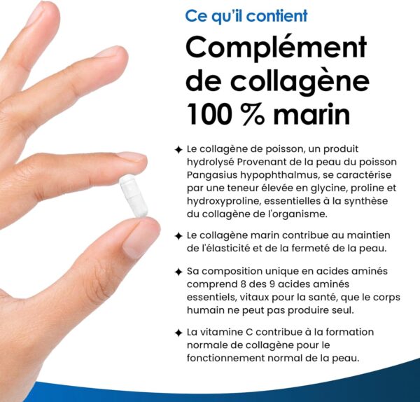 GĂ©lules de collagĂšne marin avec acide hyaluronique, vitamine C et Biotine â BeautĂ© de la peau et confort articulaire GĂ©lules de collagĂšne marin avec acide hyaluronique, vitamine C et Biotine â BeautĂ© de la peau et confort articulaire