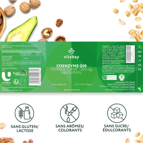 Complément alimentaire Coenzyme Q10 bioactif pour énergie et anti-âge